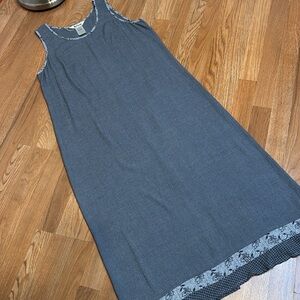Vintage 1990’s Nina Piccalino elegant sleeveless gray maxi dress. Size 12.